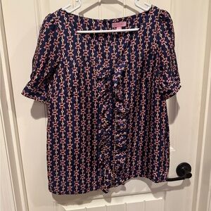 NWOT Lilly Pulitzer Silk Horse Bit Blouse Size 4